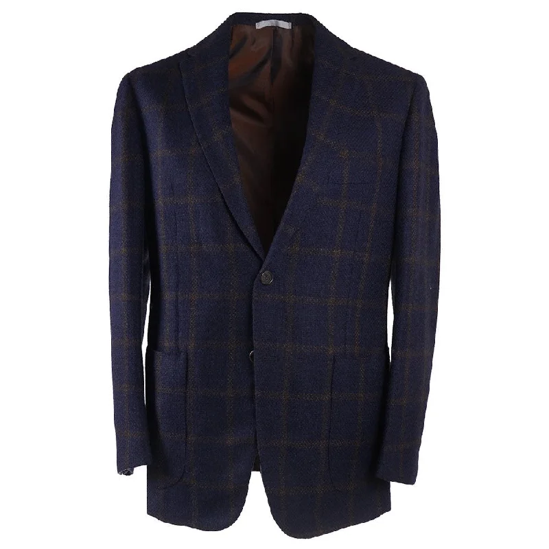 Flexible fabric Mauro Blasi Windowpane Check Wool Sport Coat Youthful Men's Pop