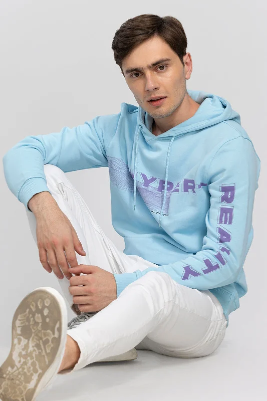 K - Pop Influence Hyper Reality Blue Hoodie Dynamic Men's High