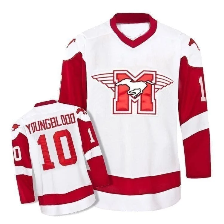 Dean YoungBlood (Rob Lowe) #10 Mustangs 1986 Movie Jersey Tailored