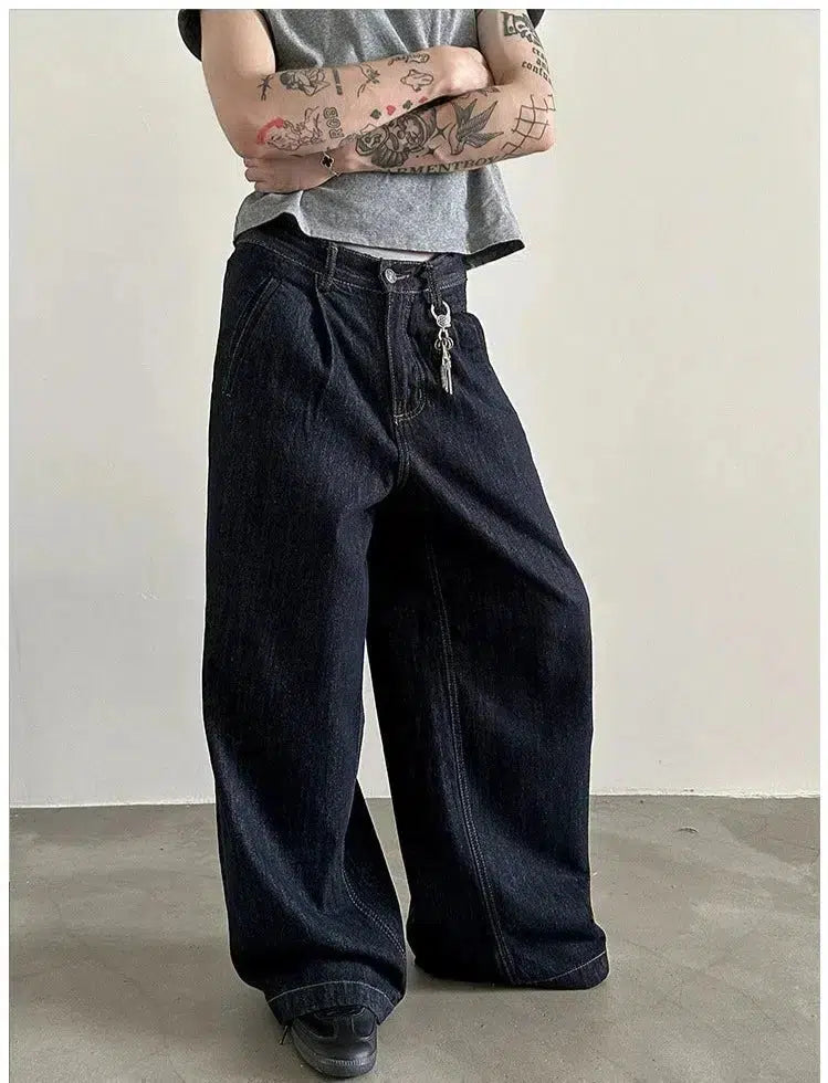 Baggy Wide-Leg Jeans Dapper Men's 1920S