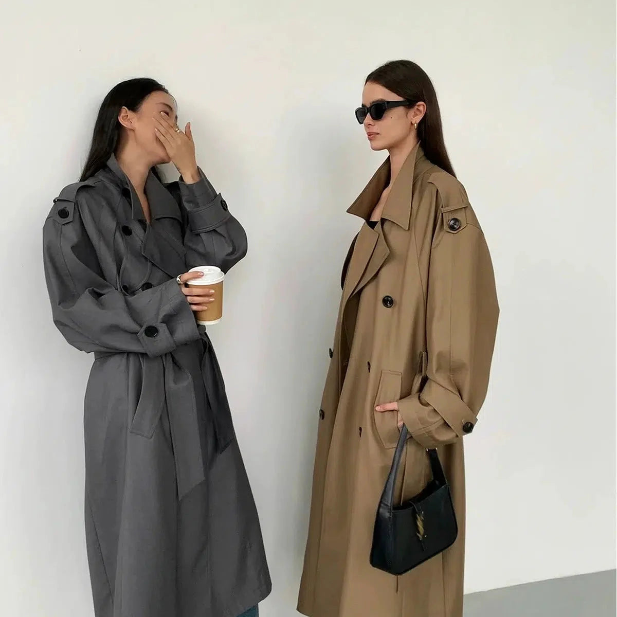 Cloud Soft Double-Breasted Long Trench Coat Tailored