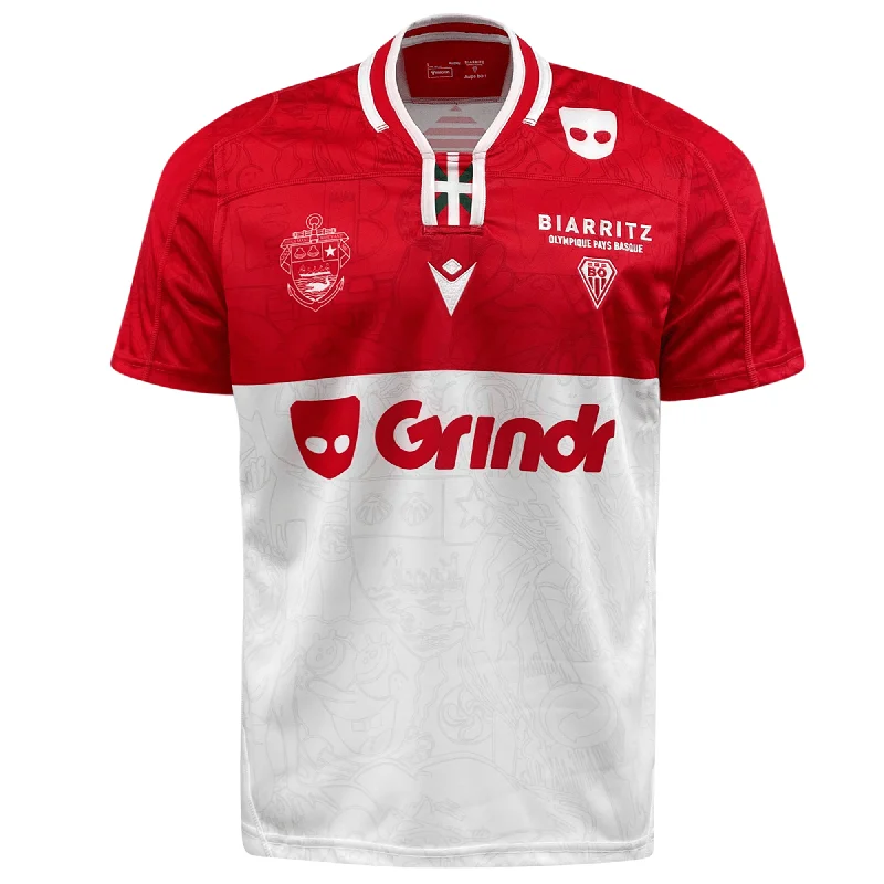 Macron Biarritz Olympique Pays Basque 23/24 Home Jersey Sleek Men's Contemporary 