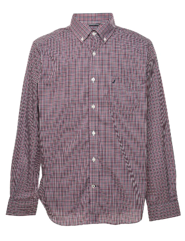 E sports Style Nautica Checked Shirt - L Elegant Men's Formal 