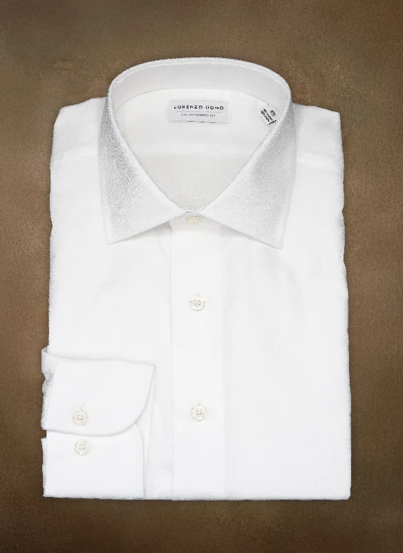 Alexander in White Herringbone Shirt Dapper Men's Bow