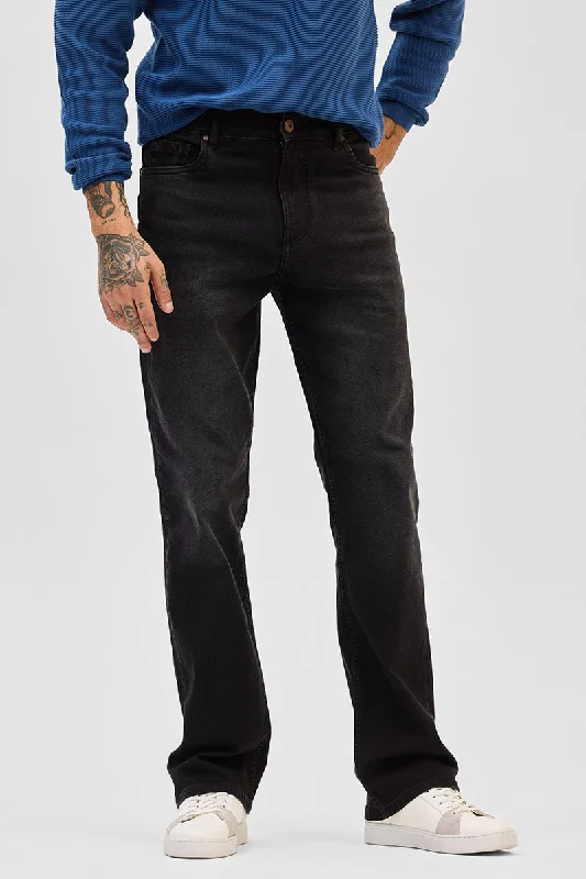 Charcoal Grey Straight Fit Jeans Monochromatic All