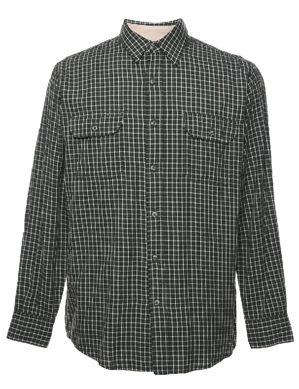 Perfect fittingWrangler Olive Green Checked Shirt - S Sophisticated Men's French