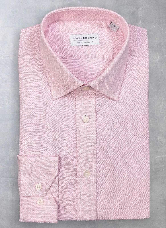 Alexander in “Mille Punte” Light Pink Linen Shirt Cool Men's Distressed