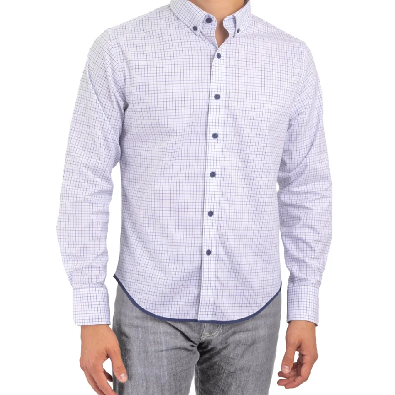 untuck(able) Tri-Blue Windowpane Refined Men's European