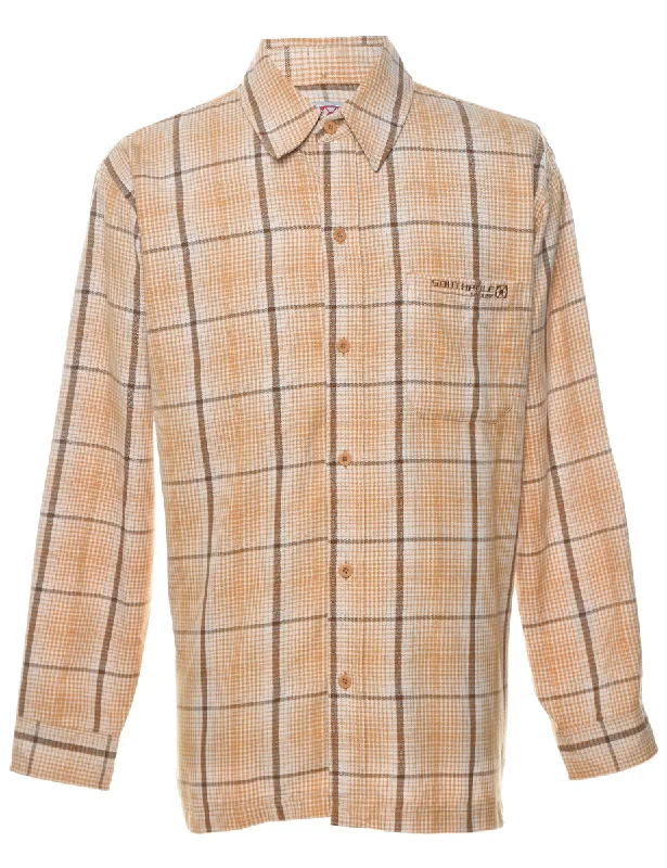 Graffiti Inspired Long Sleeved Checked Shirt - M Bold Men's Animal