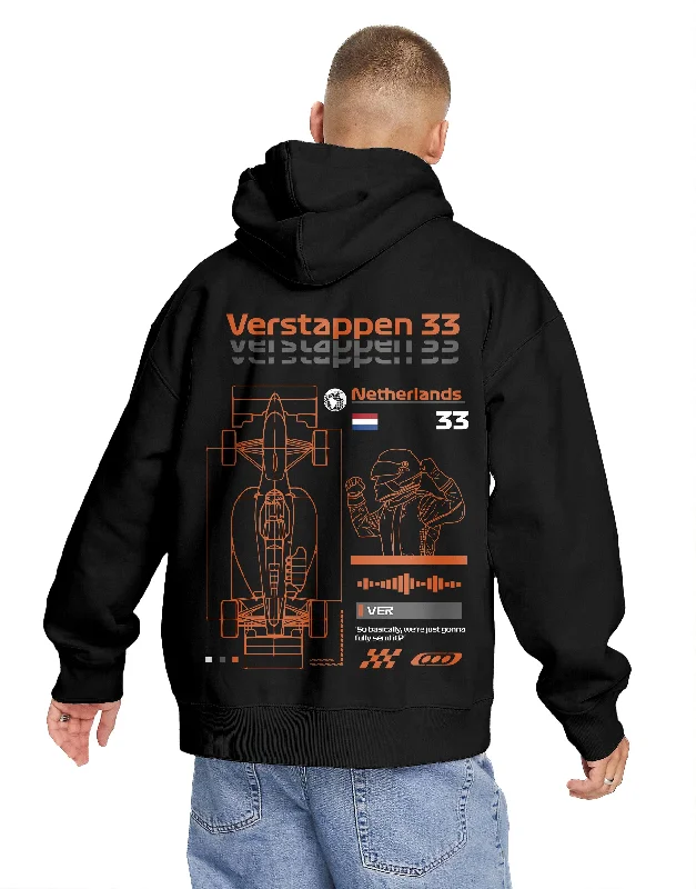 Street Art Theme Number 33 | Grand Prix Hoodie (Left Pocket & Back) Minimalist Men's Casual 