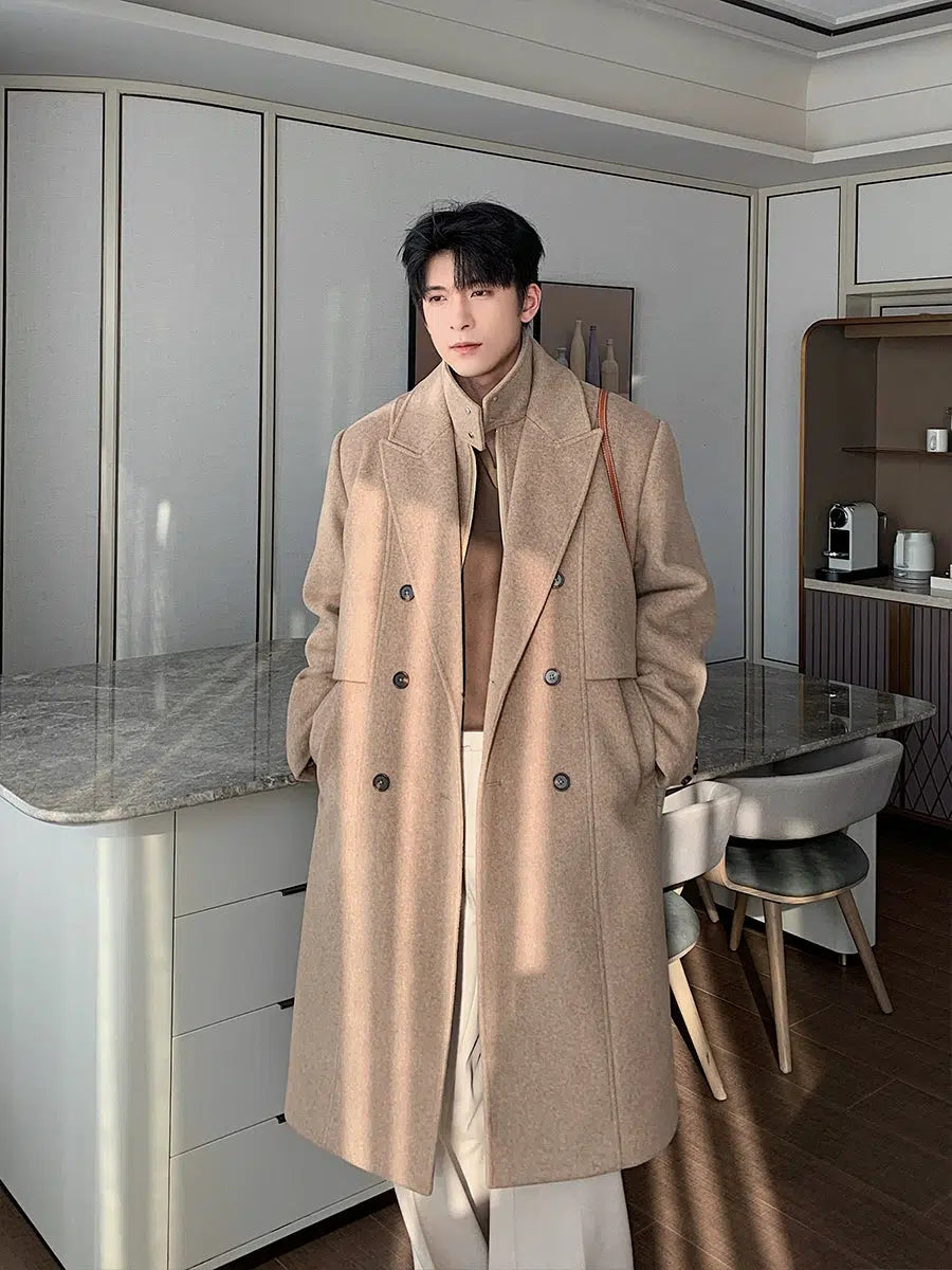 E sports Style Two-piece Wool Coat Elegant Men's Cashmere