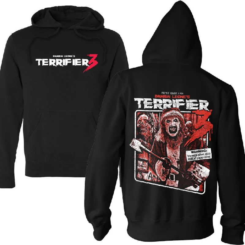 Hip - Hop Style Terrifier 3 Unrated Terror Pullover Hoodie Modern Men's Geometric