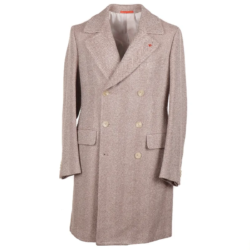 Retro revival Isaia Soft Camelhair Overcoat Preppy Men's College