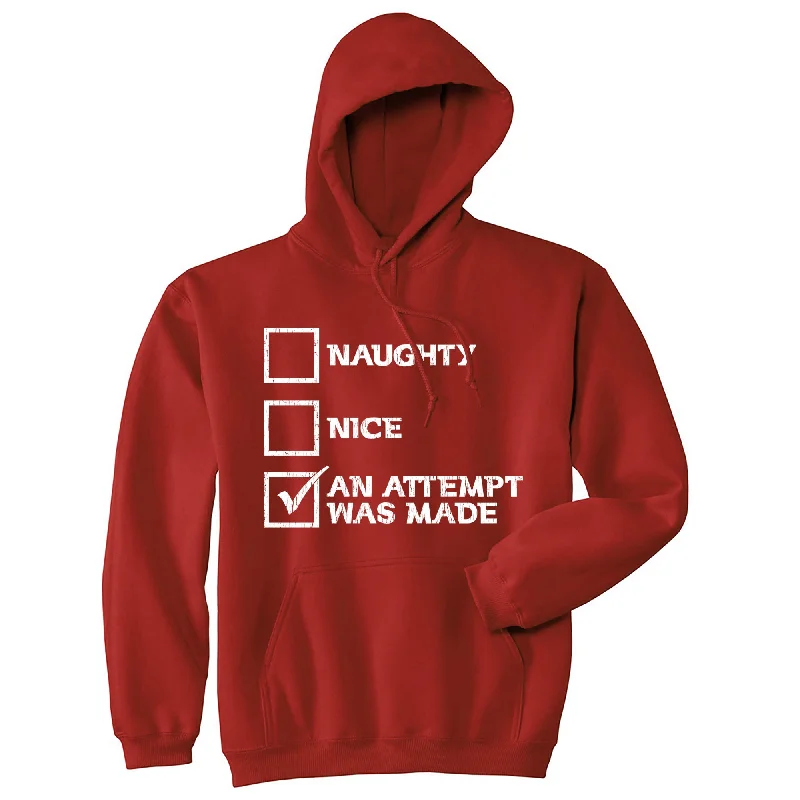 Retro Gaming Naughty Nice An Attempt Was Made Hoodie Sleek Men's Contemporary 