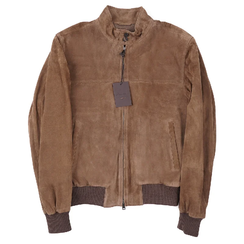 Athleisure trend Rifugio Wool-Lined Suede Bomber Jacket Dynamic Men's Glow