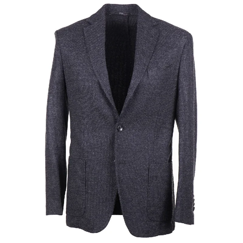 Ethnic themed Sartorio Soft-Constructed Jersey Flannel Suit Confident Men's Power