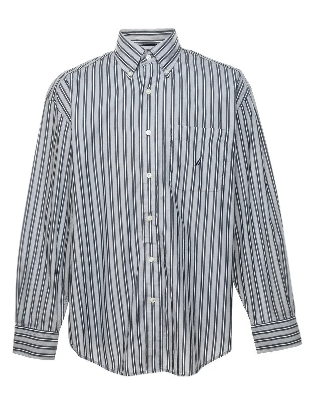 Retro inspired Nautica Striped Smart Shirt - L Lumberjack