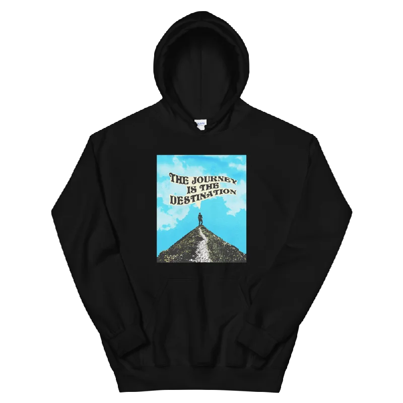 Comfort Fit The Journey Is The Destination Graphic Hoodie Classic Men's Pin