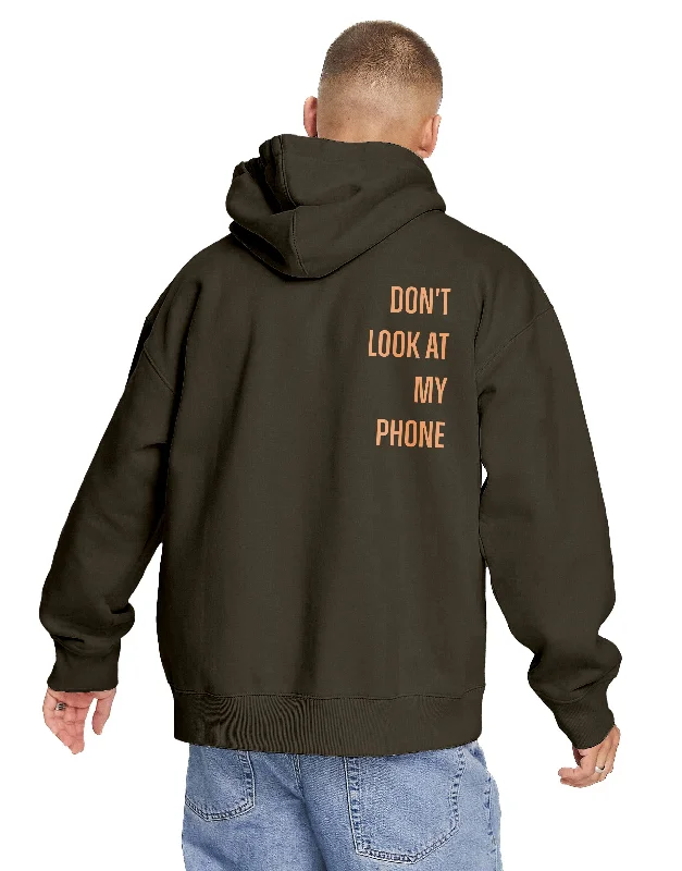 Comfort Fit Don't Look At My Phone (Back Print) Hoodie Stylish Men's Neon