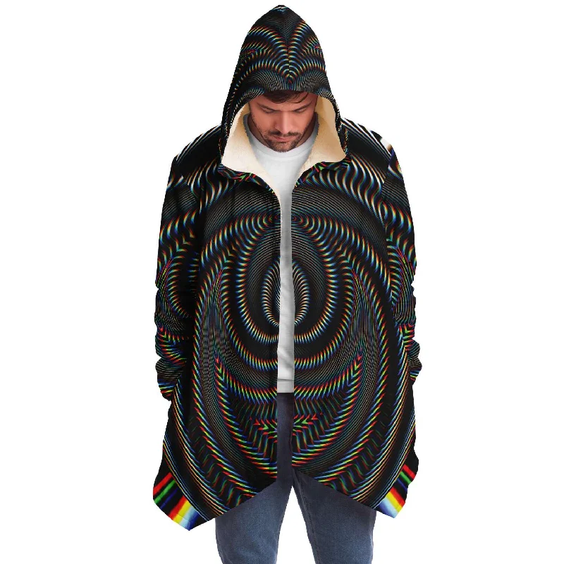 Hip - Hop Style Waveform Micro Fleece Cloak Traditional Men's Wool