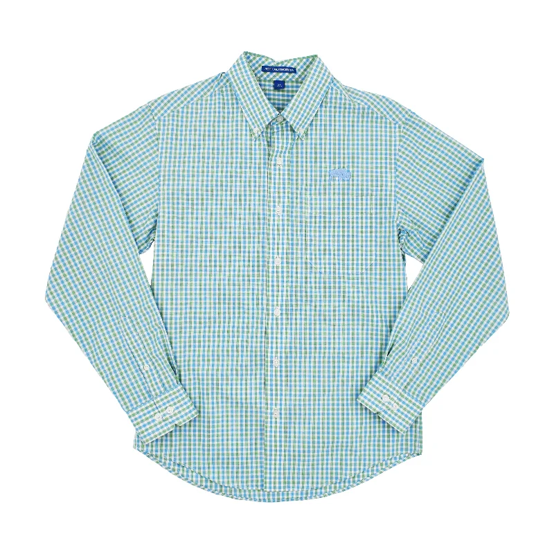 BFLO Blue and Green Button Down Dress Shirt Edgy Men's Punk