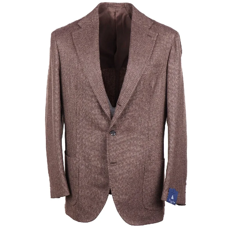 Ethnic themed Finamore Extra-Slim Wool Sport Coat Laid