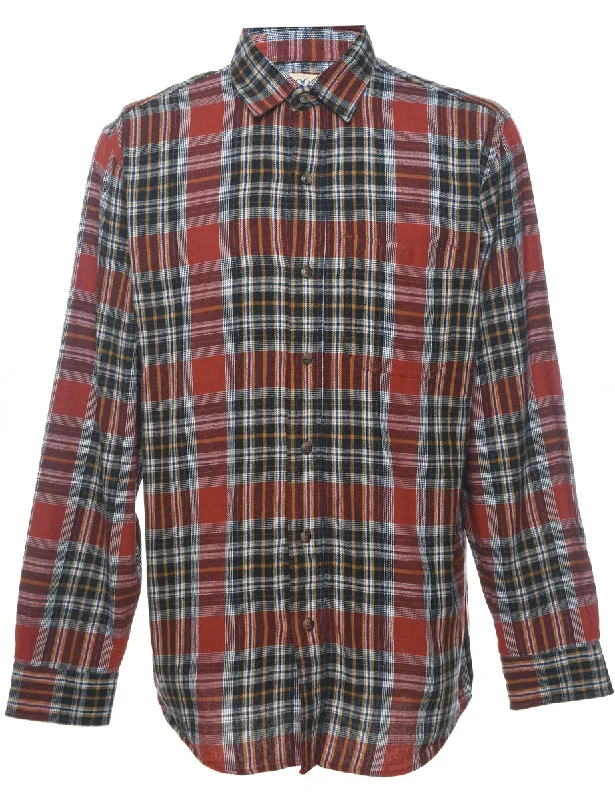 Virtual Idol Theme Long Sleeved Checked Shirt - M Casual Men's Short