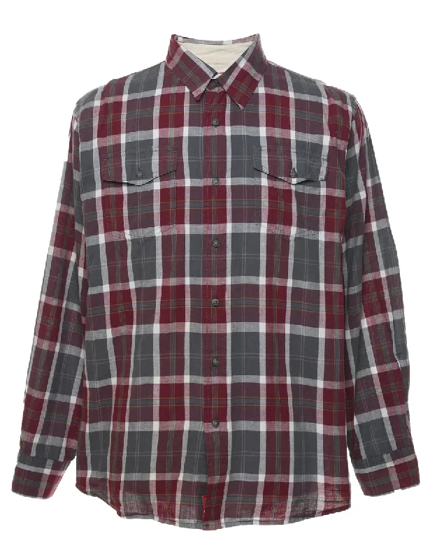 Y2K Revival Wrangler Checked Shirt - L Trendy Men's Scandinavian