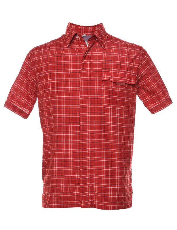 Workwear  influenced Red Checked Shirt - S Cozy Men's Winter