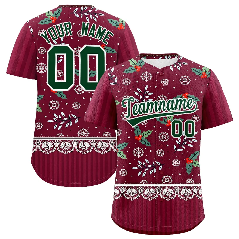 Custom Christmas Graffiti Pattern Authentic Baseball Jersey Minimalist Men's Casual 