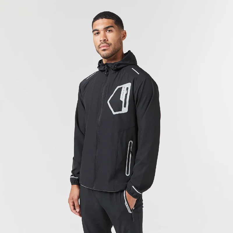 Light on Body Tech Pocket Windbreaker | Black Cozy Men's Sherpa