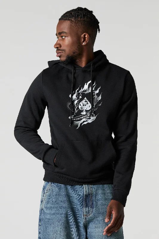 Street Art Theme Live for Dysfunction Graphic Fleece Hoodie Minimalist Men's Casual 