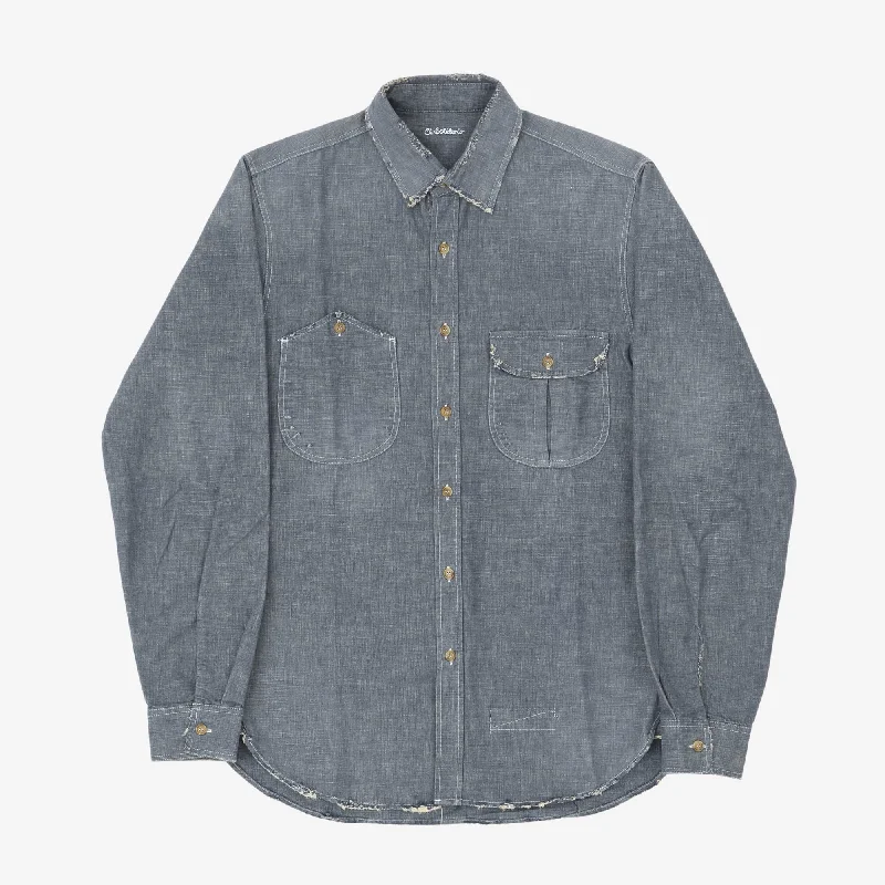 Skin friendly Distressed Chambray Shirt Street