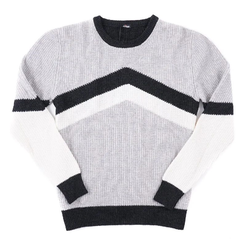 Minimalist aesthetic Kiton Colorblock Knit Cashmere Sweater Stylish Men's Neon