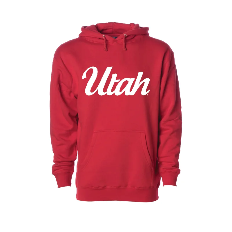 Light on Body Utah Script  Embroidered Hoodie Athletic Men's Compression