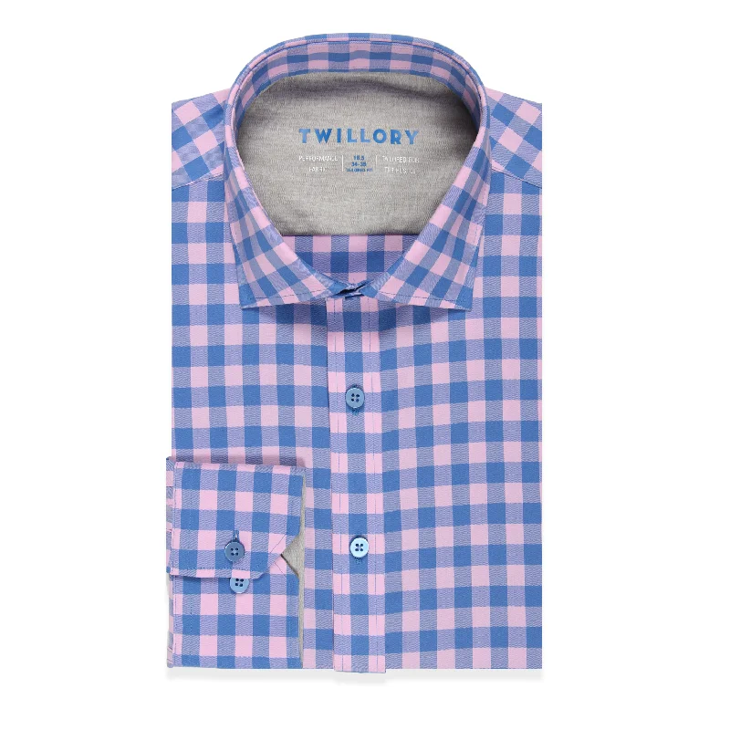 TRENDSETTER // Performance Pink Blue Gingham Refined Men's European