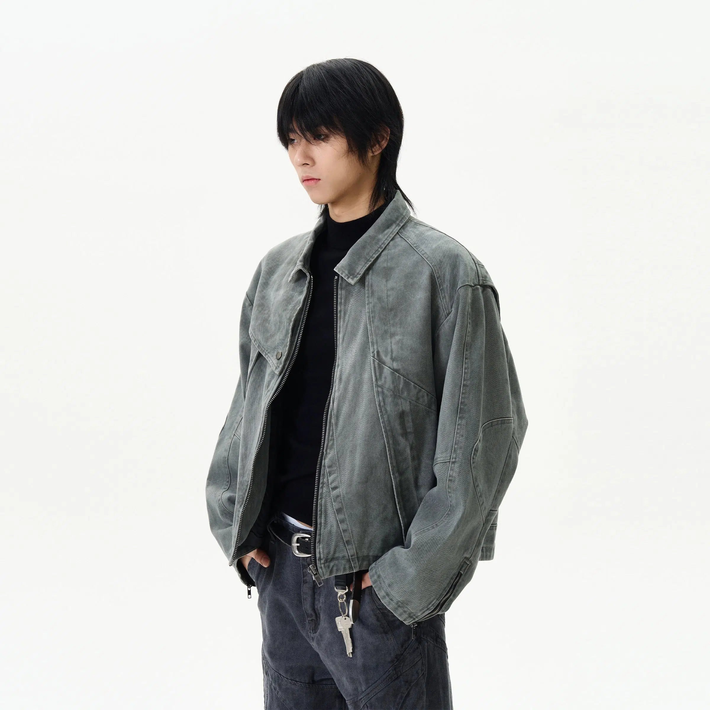 Gale Resistant Loose-Fit Denim Jacket Athletic Men's High