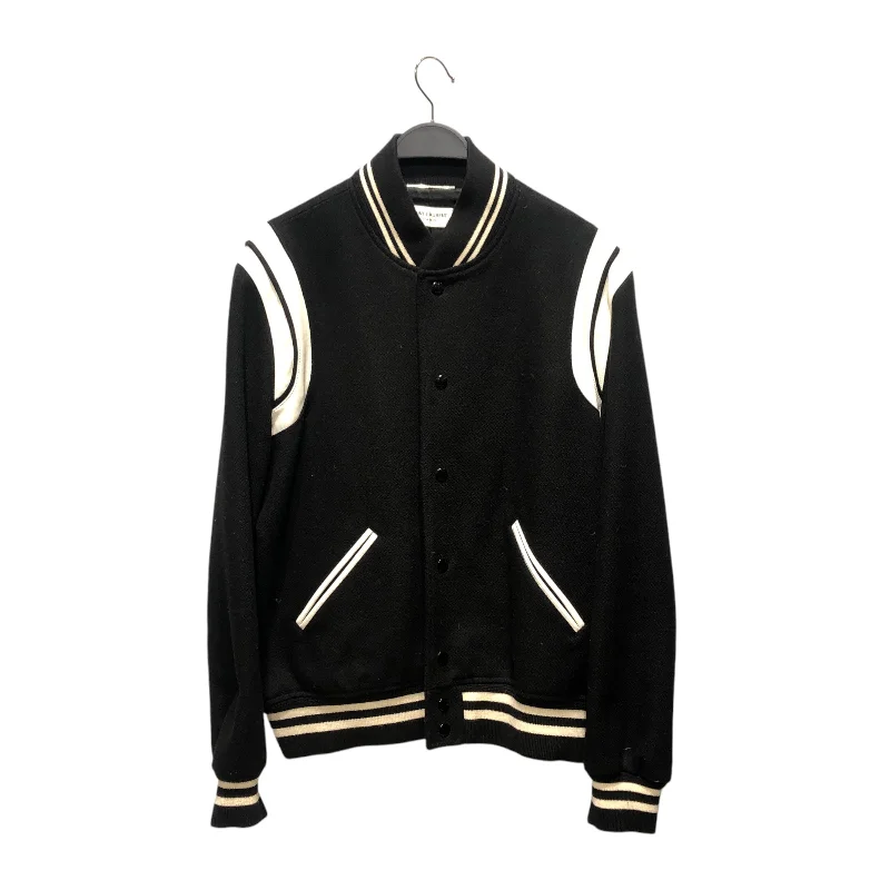 Virtual Idol Theme SAINT LAURENT/Jacket/52/Cotton/BLK/Stripe/stripped teddy jacket Hip Men's Urban