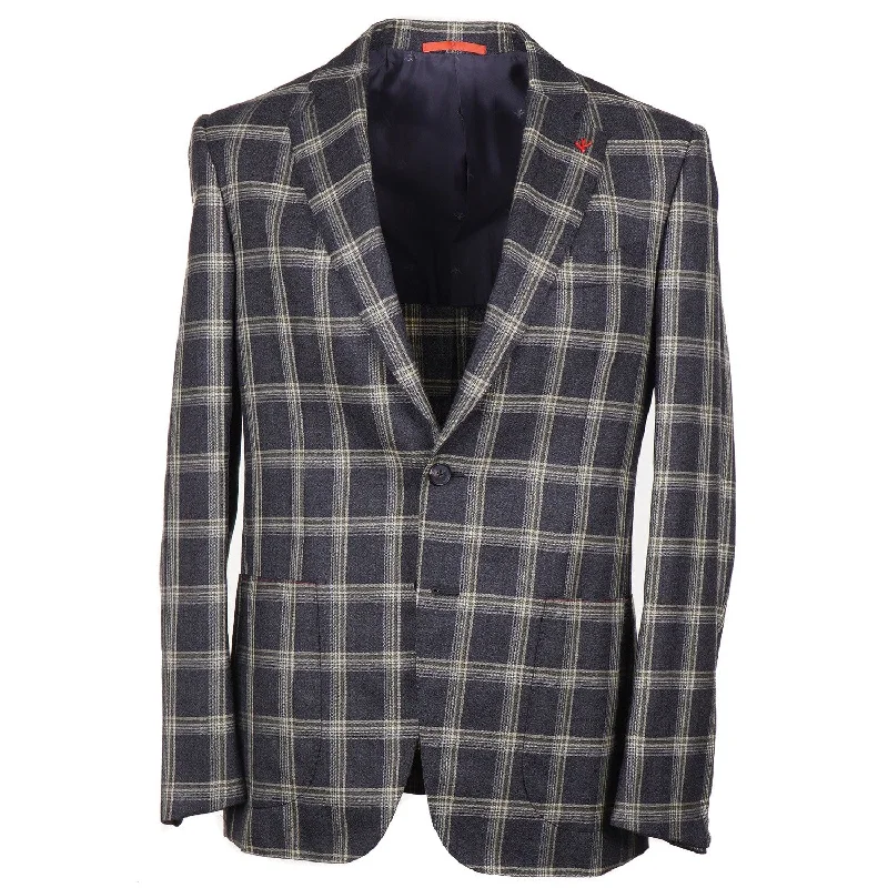 Street inspired Isaia Year-Round Cashmere Sport Coat Polished Men's Silk