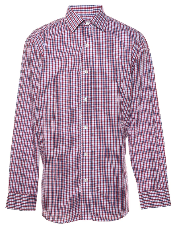 Cyberpunk style Nautica Checked Shirt - M Polished Men's Silk