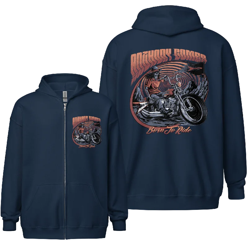 Soft to Touch Born To Ride Unisex Hoodie - Available in 2 Colors (S-5XL) Unique Men's Upcycled