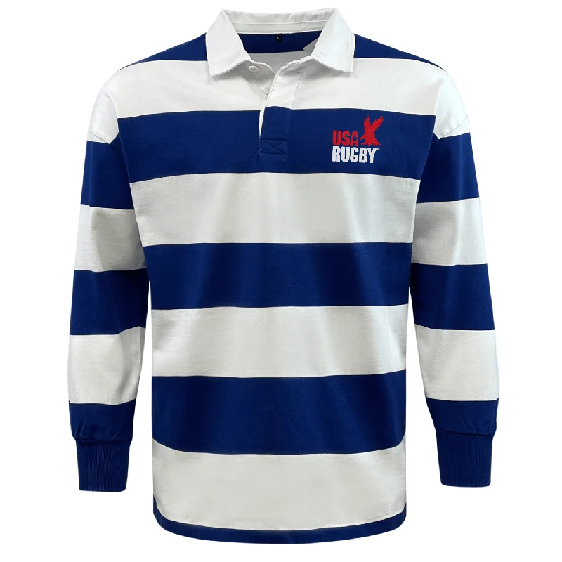 USA Rugby Throwback Hooped Classic Jersey Traditional Men's Wool