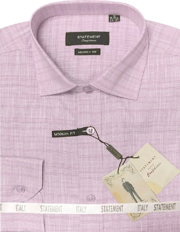 MODERN FIT PINK DRESS SHIRT SELF TEXTURED Sleek Men's Metallic