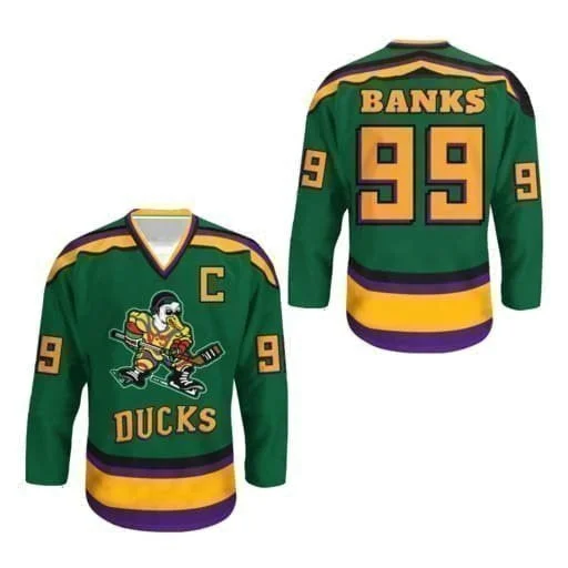 Adam Banks #99 The Mighty Ducks Hockey Movie Jersey Bold Men's Animal