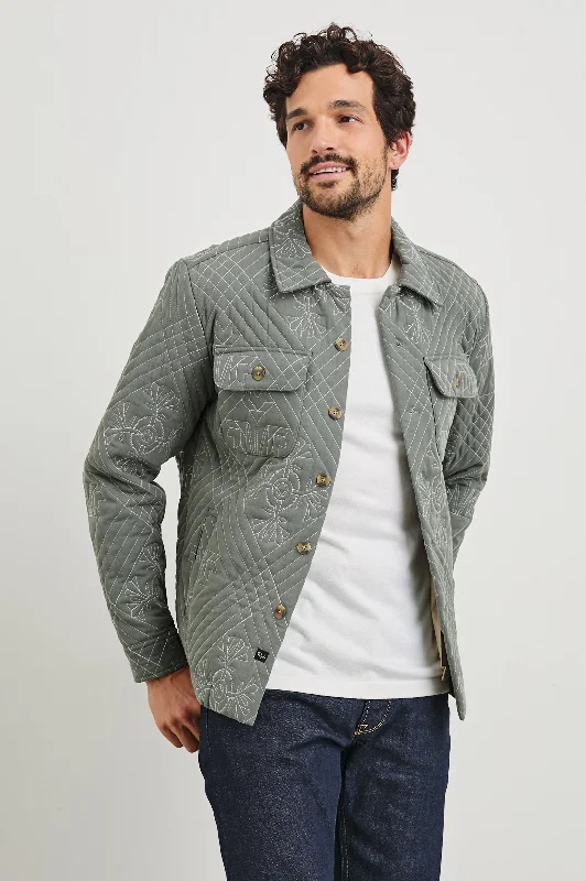 Feather light CLAUDE SHIRT JACKET - BASIL ECRU QUILT Bold Men's Statement