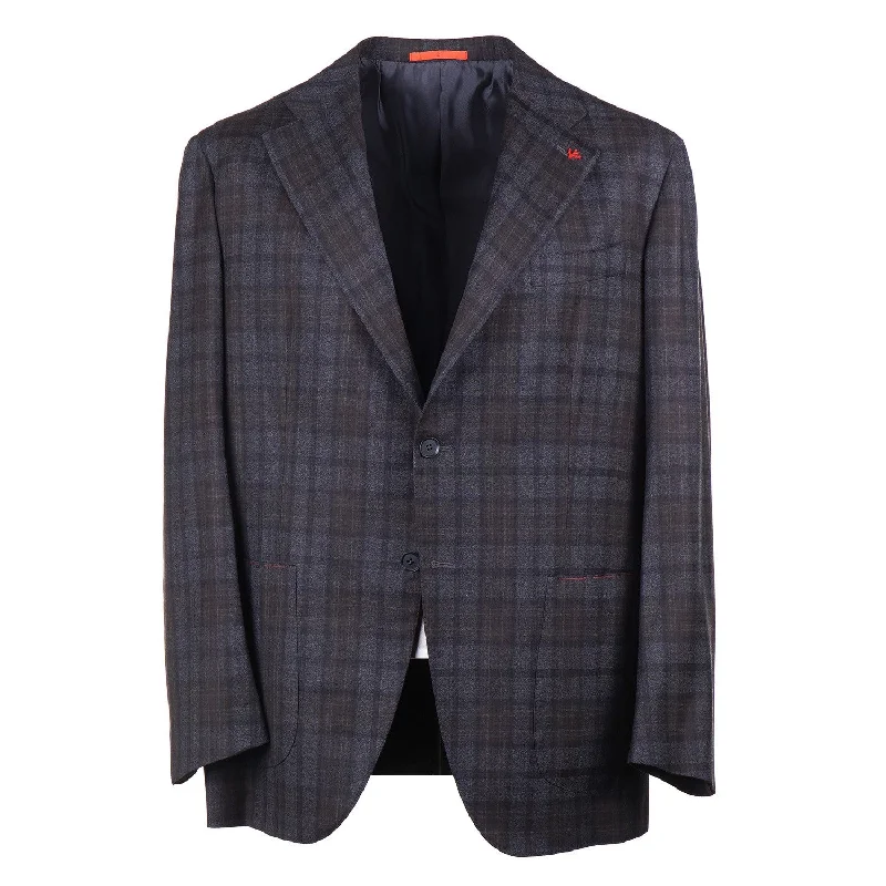 Vintage influenced Isaia Shadow Check Wool Sport Coat Masculine Men's Thick