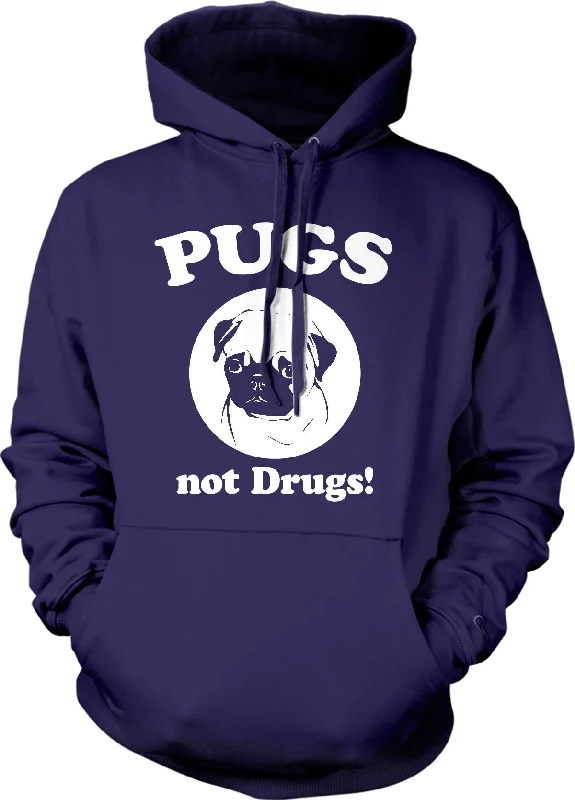 Anime Inspired Pugs Not Drugs Hoodie Unique Men's Patch