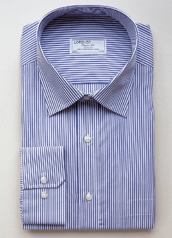 William Fullest Fit Shirt in Dark Blue Stripe Stylish Men's Neon