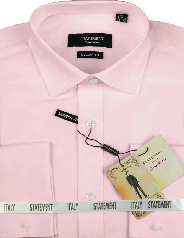 MODERN FIT PINK DRESS SHIRT WITH FRENCH CUFF Laid