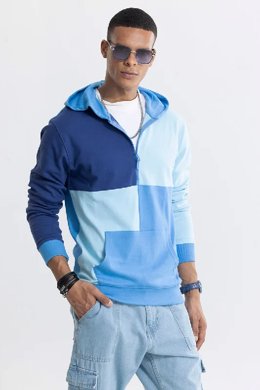 Skin - Friendly Colour Block Blue Hoodie Organic